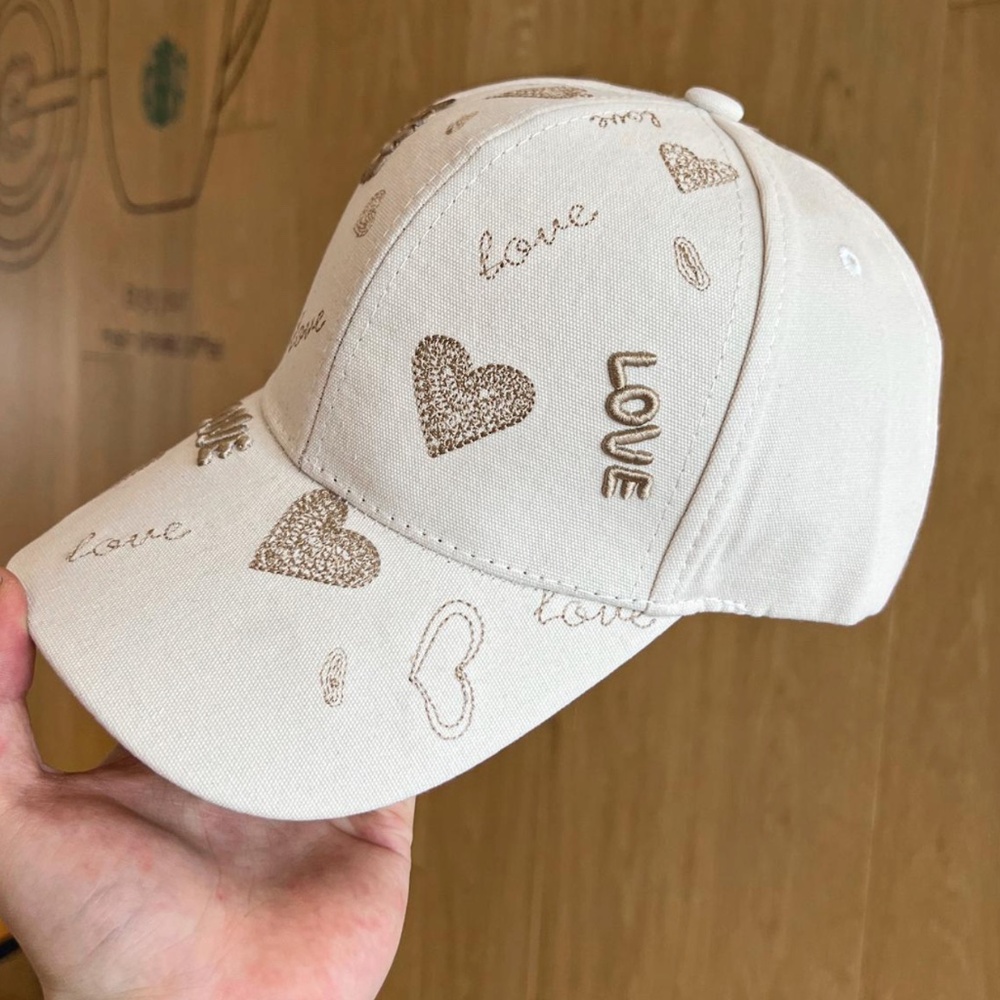Love Hearts Embroidered Baseball Cap